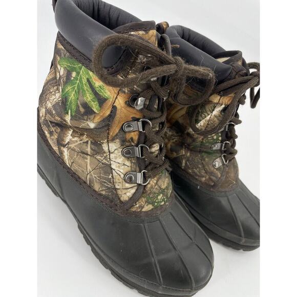 Magellan Camo Hunting Duck Boots Youth Size 4 Realtree Fishing Rain Mud Rubber - Picture 3 of 12